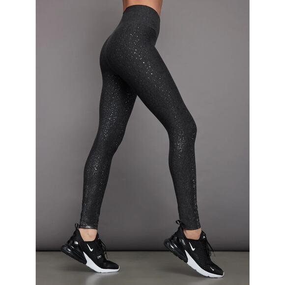 Carbon38 High Rise Foil Leggings in Melt Heather Gray Medium - Picture 1 of 10